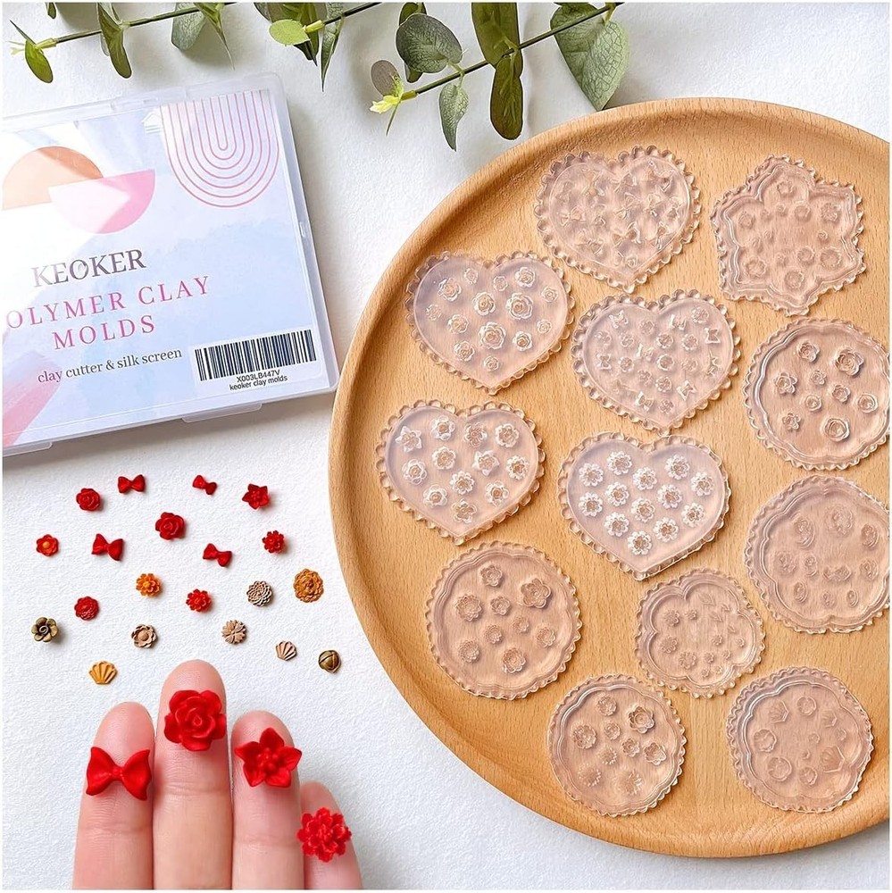 12-Pc Flower Polymer Clay Molds Set