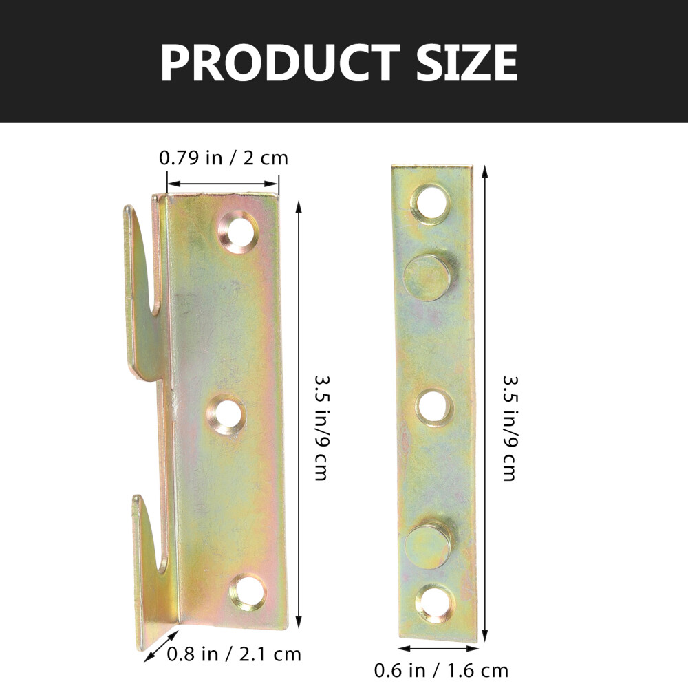 8PCS Bed Frame Brackets Bed Hinges Bed Rail Brackets Heavy Duty Bed Rail Support