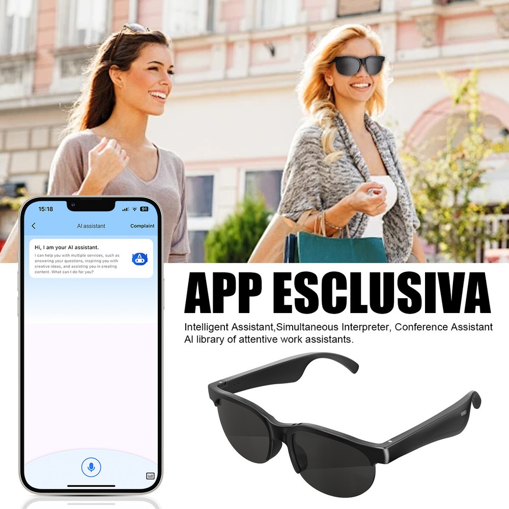 Wireless AI Language Smart Glasses Translator Headphone 144 Language Translation