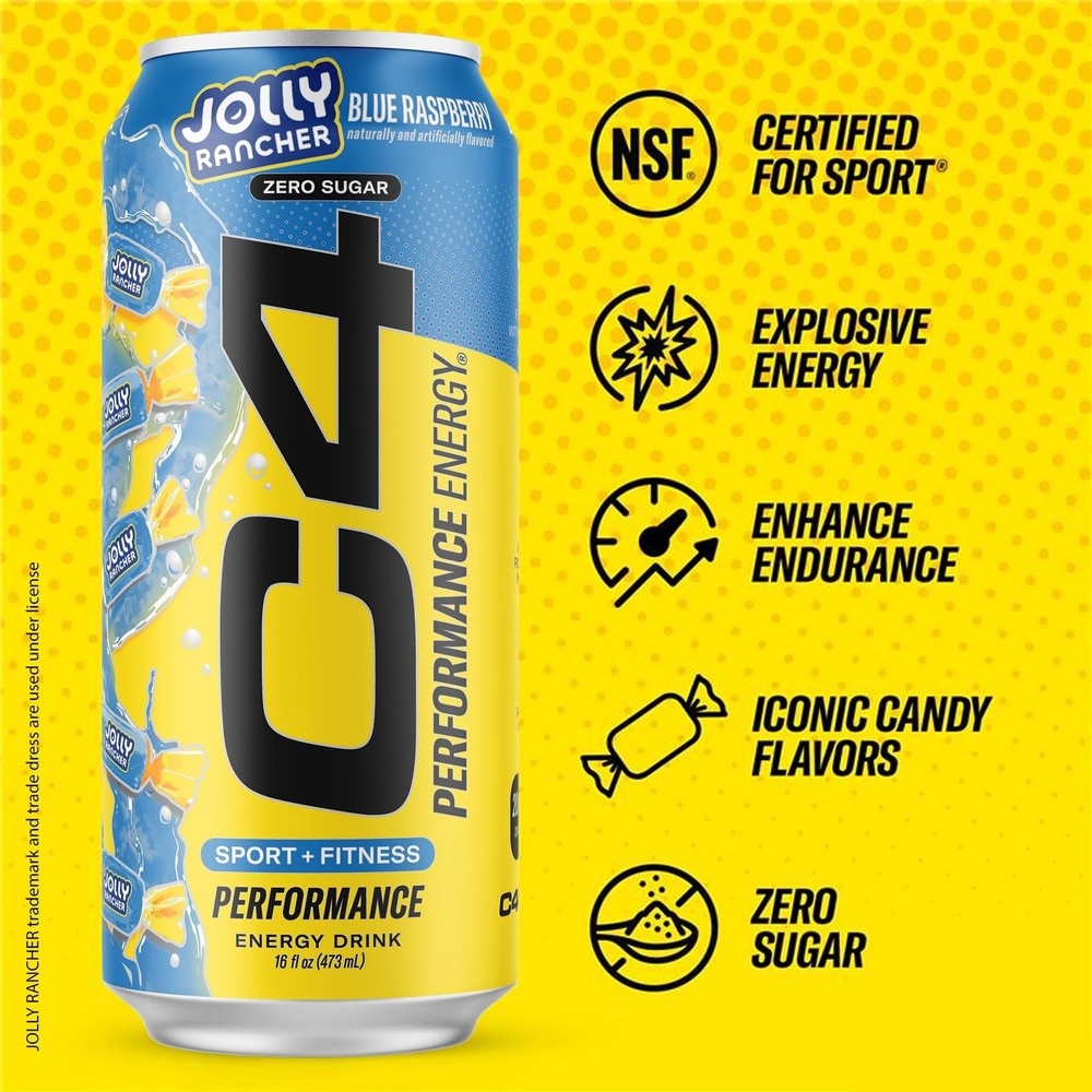 Cellucor C4 JOLLY RANCHER 16 oz Blue Raspberry (12 Pack)