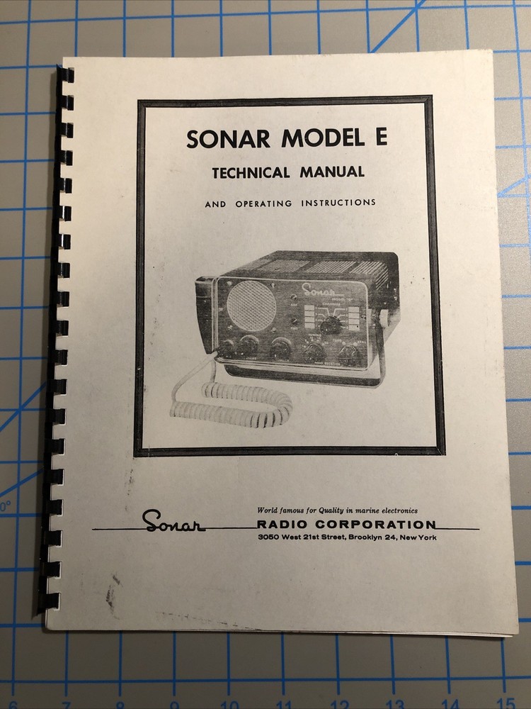 Sonar Model E CB Radio Owner's Manual