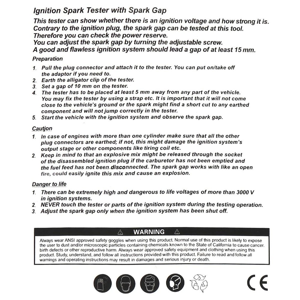 Spark Plug Tester Adjustable Ignition Coil Test Tool Car Engine Diagnostic