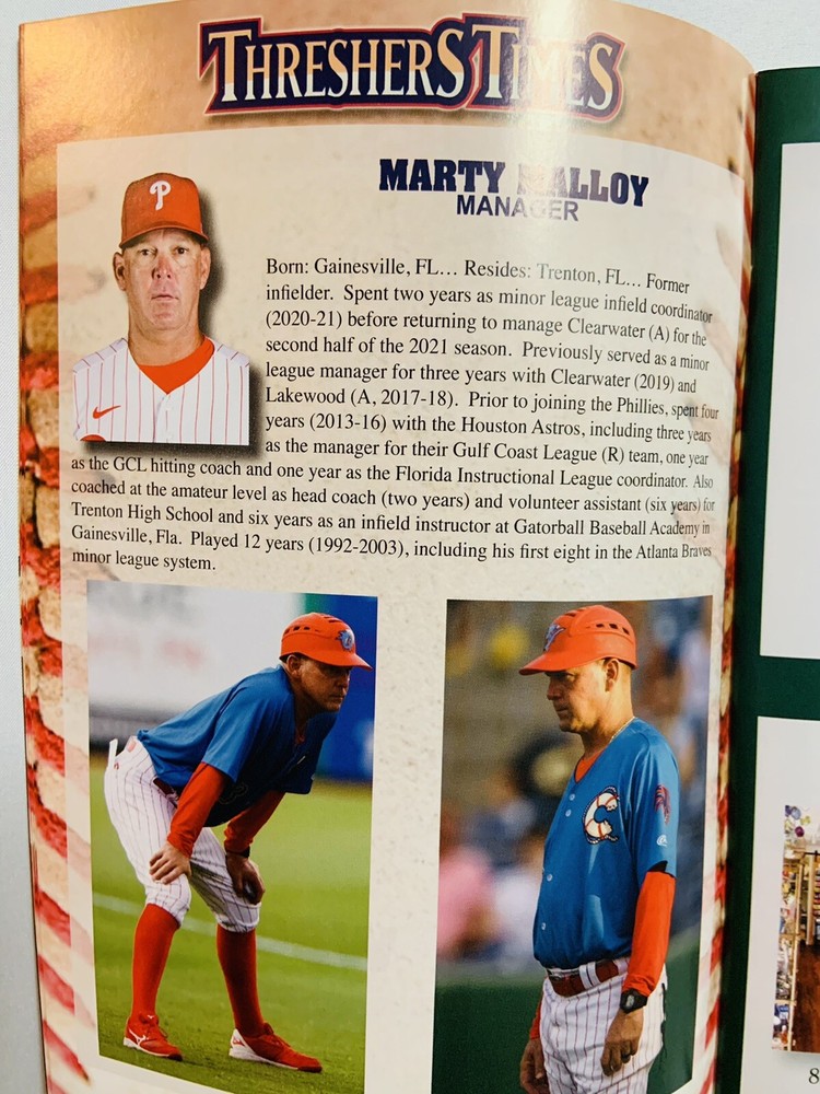 Andrew Painter May 2022 Clearwater Threshers Phillies Minor League MiLB Program