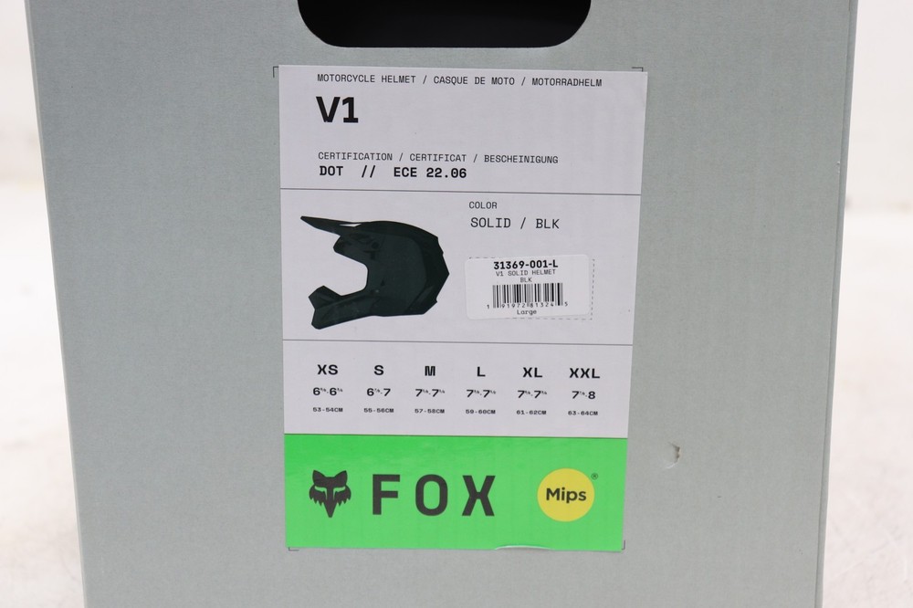 FOX RACKING ADULT V1 SOLID BLACK LARGE L
