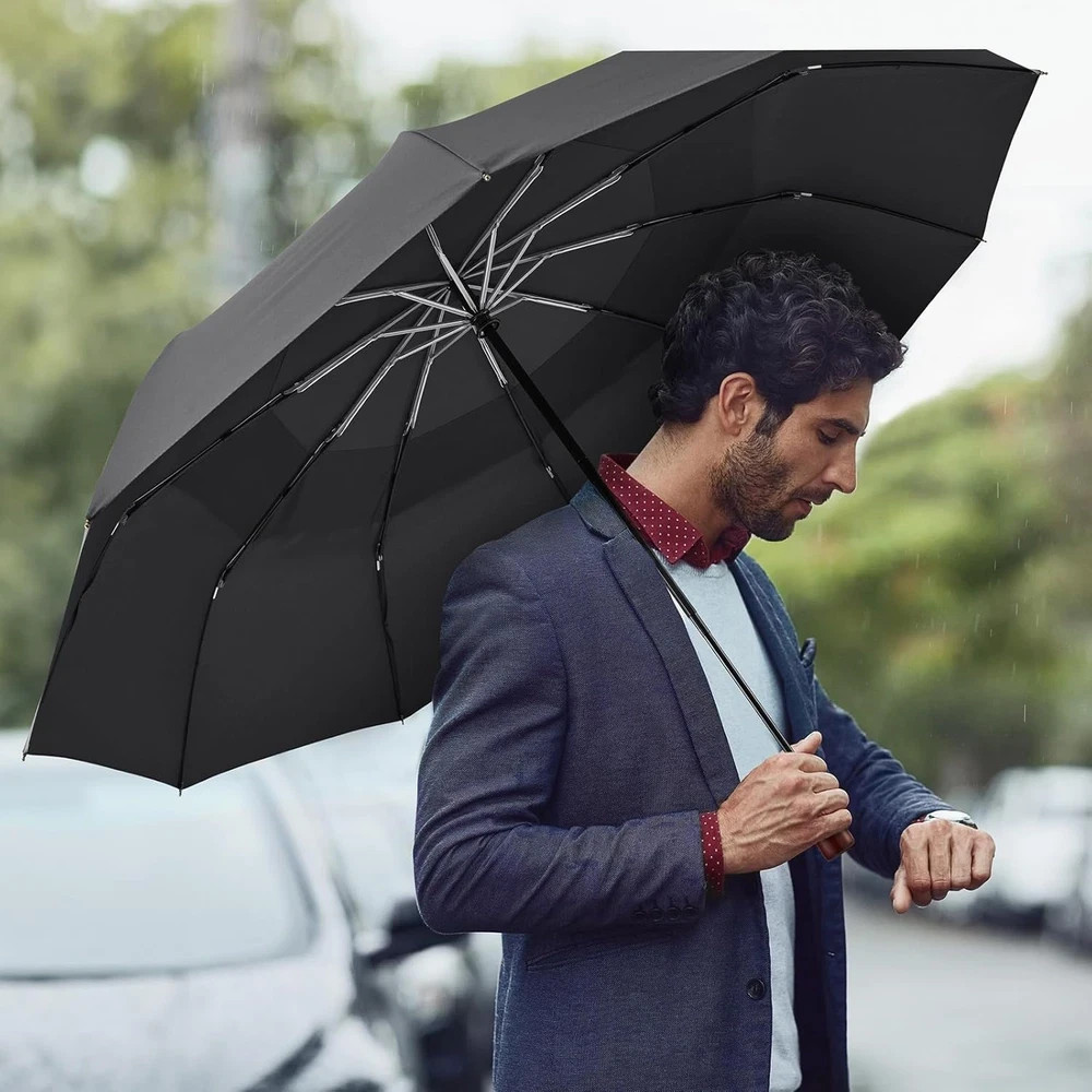 54 Inch Large Compact Windproof Golf Umbrella for Rain Oversized Auto Open Close