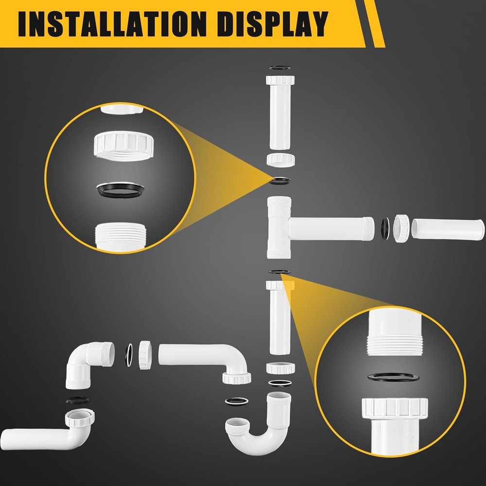 27 Pcs Garbage Disposal Installation Kit Complete Kitchen Sink Drain Pipe Kit...