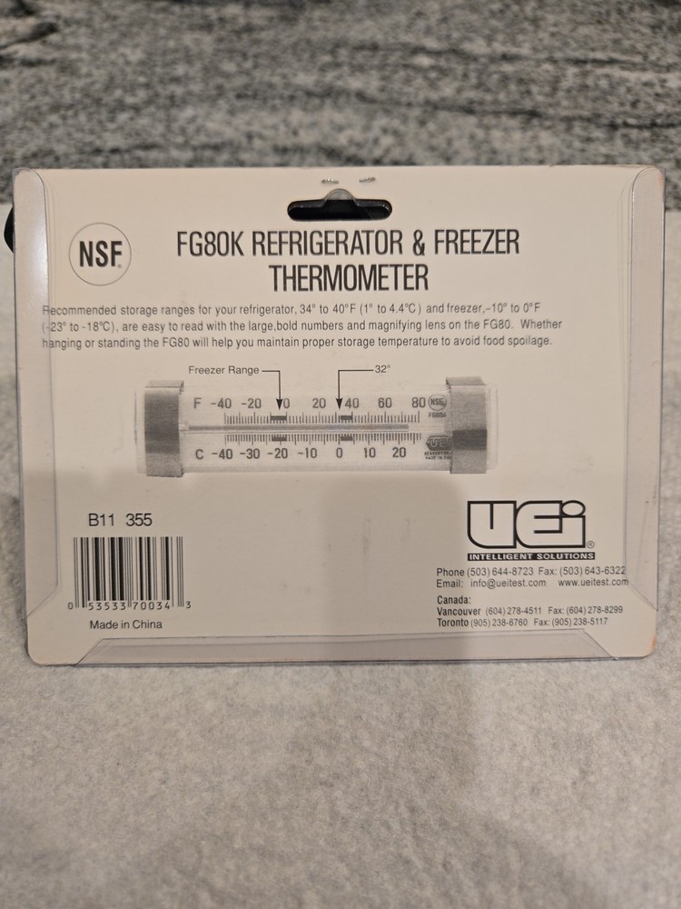 UEi FG8OK Refrigerator & Freezer Thermometer