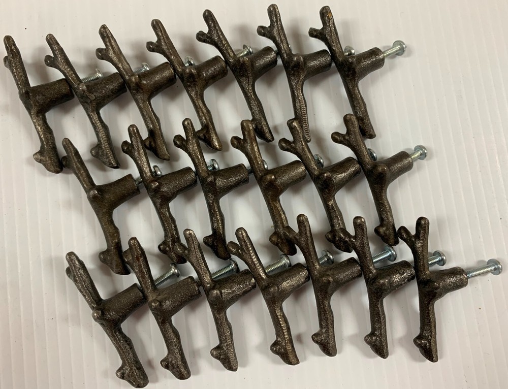 o'o'o . DRAWER PULL Cabinet HANDLES . Tree Branch Design + Mounting Screw