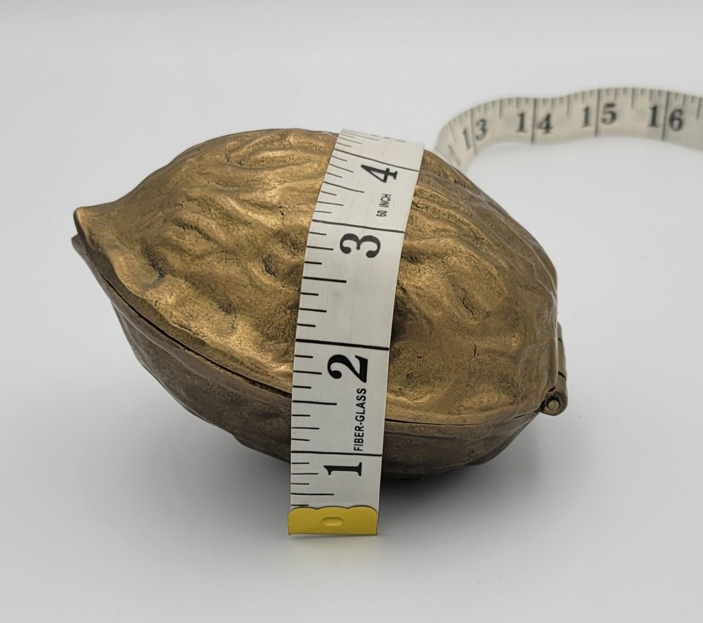 LARGE Walnut Shaped SOLID BRASS NUTCRACKER WALNUTS Opens To Crack Your Nuts