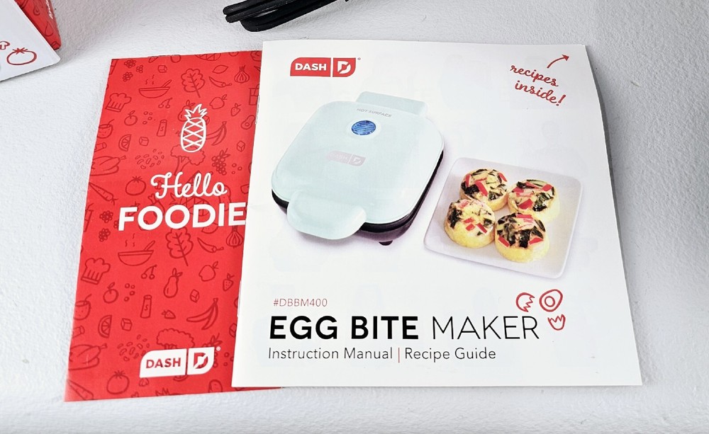 Dash Red Egg Bite Maker with Instruction Manual Recipes & Box WORKS