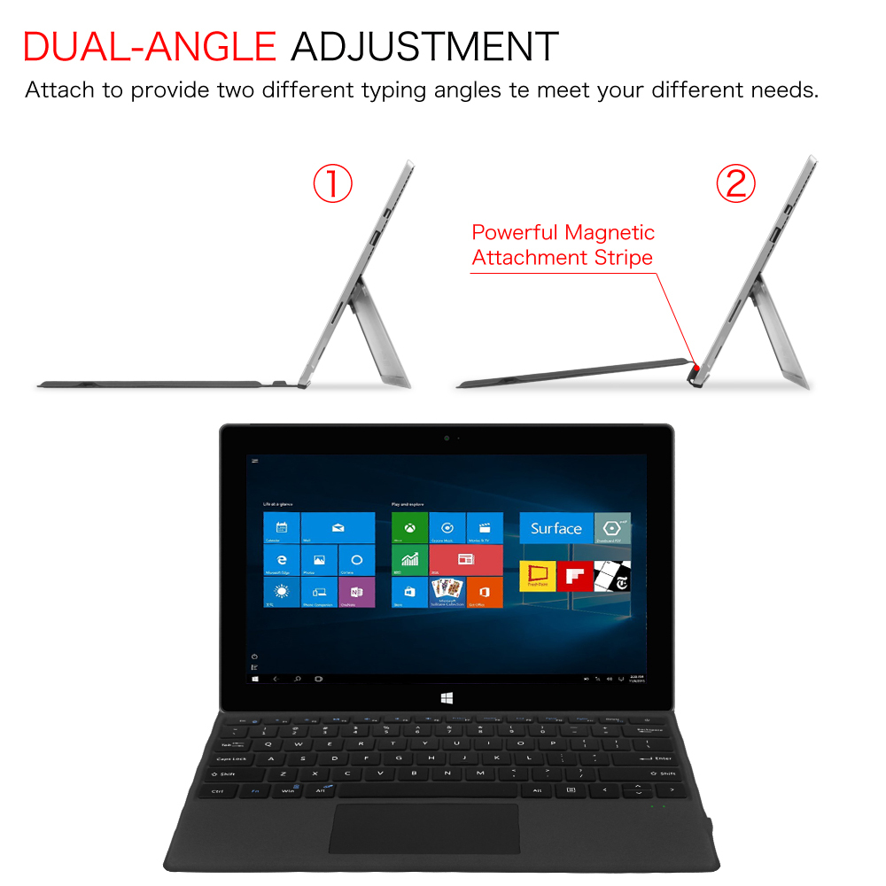 For Microsoft Surface Pro 7 Plus/ 7 /6 12.3'' Type Cover Slim Bluetooth Keyboard