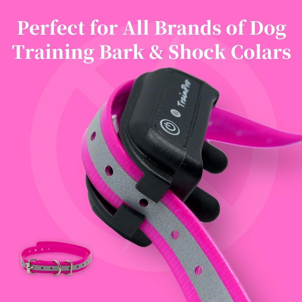 Pink Reflective Replacement Dog Training Collar Strap - 27.5” x 0.75” Adjustable