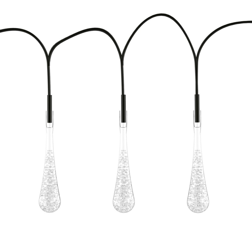 2 Pack Solar LED String Lights 30 Rain Drop Bulbs 20 Feet Each Electric White