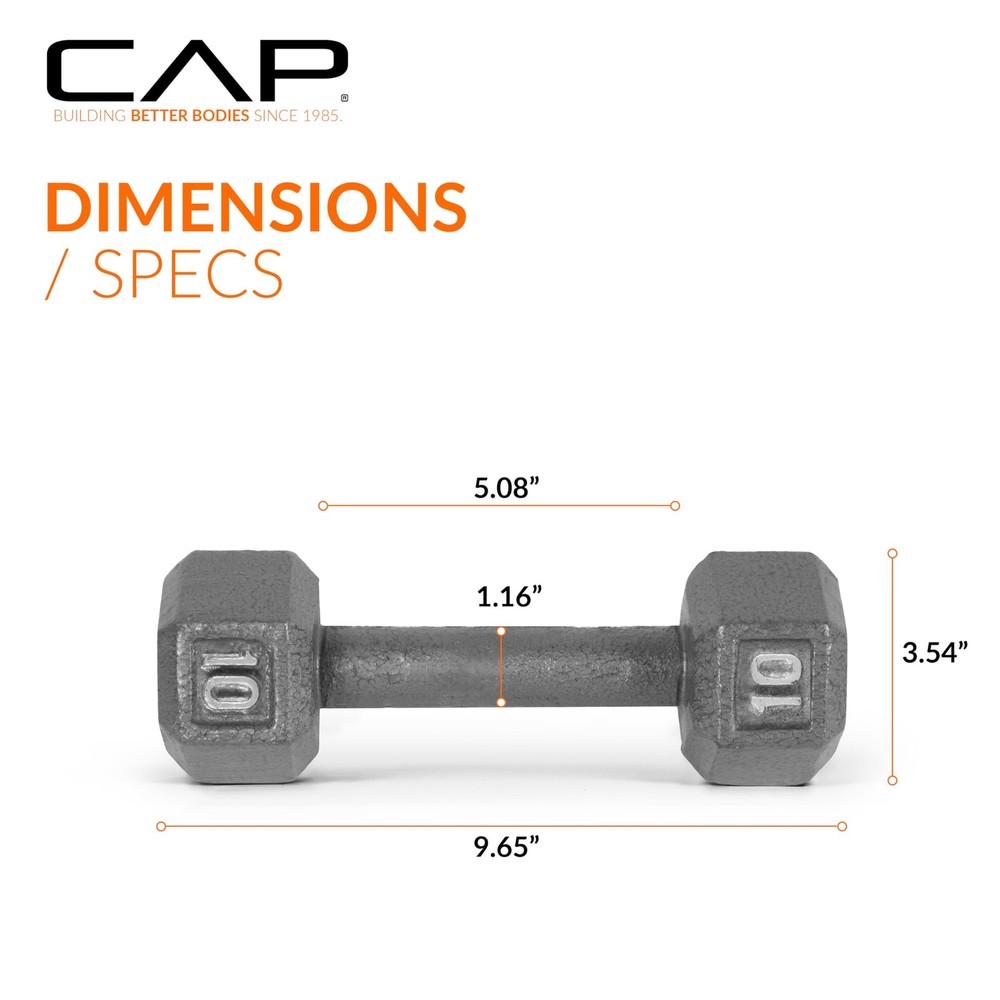 CAP Barbell Cast Iron Hex Dumbbell Weight Multiple Options Strength Training