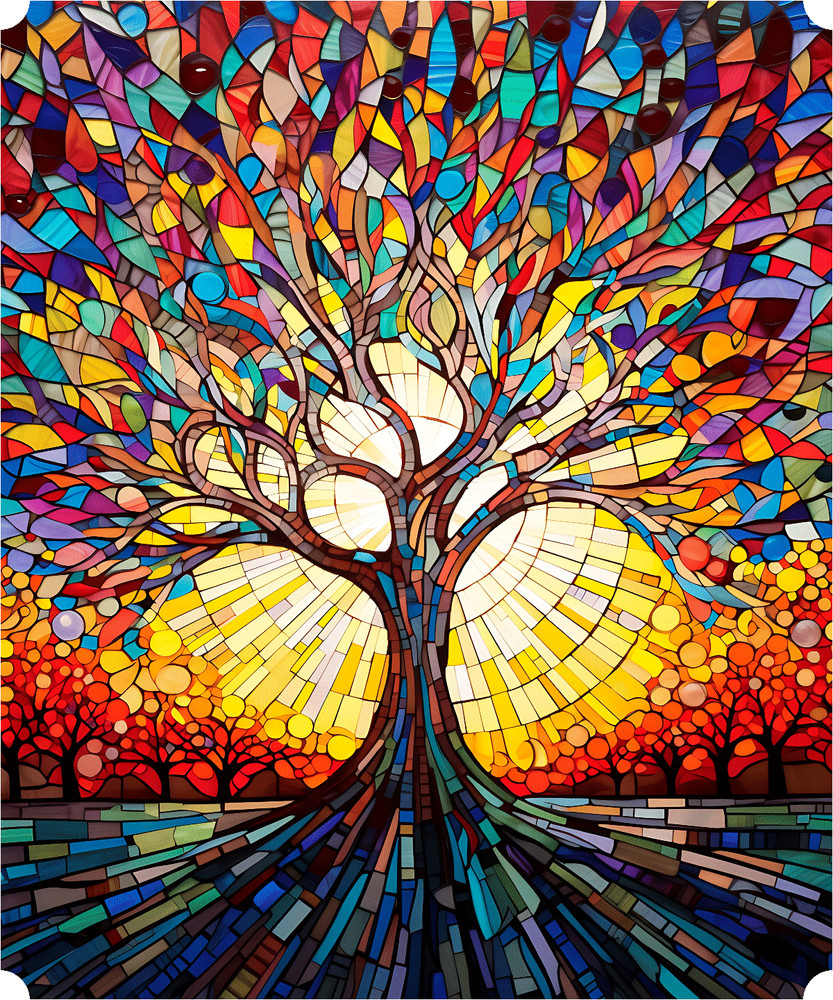 Mosaic Tree (50 Piece Mini Wooden Jigsaw Puzzle)
