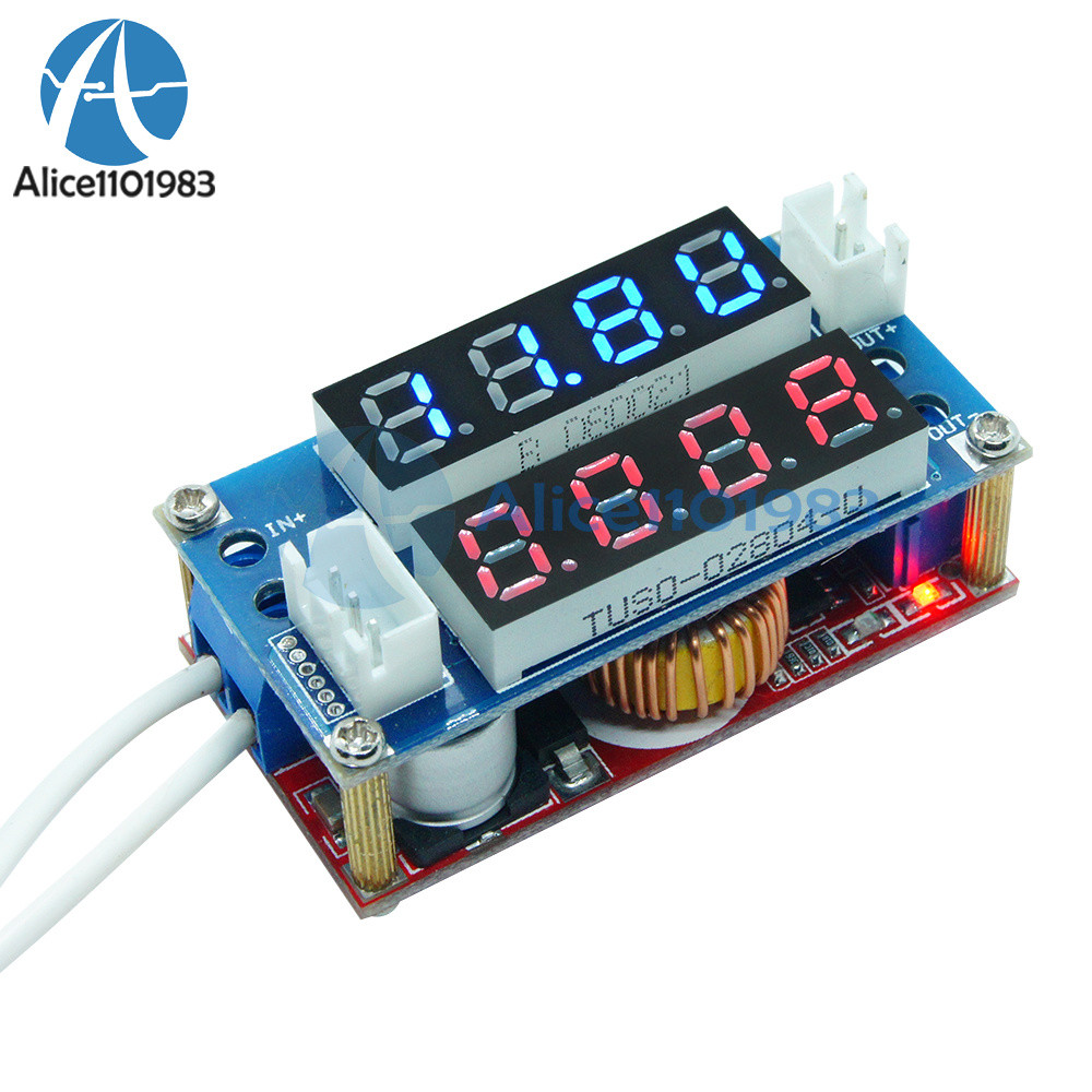 Blue/Red 5A CC/CV Adjustable Step Down Charge LED Panel Voltmeter Ammeter Module