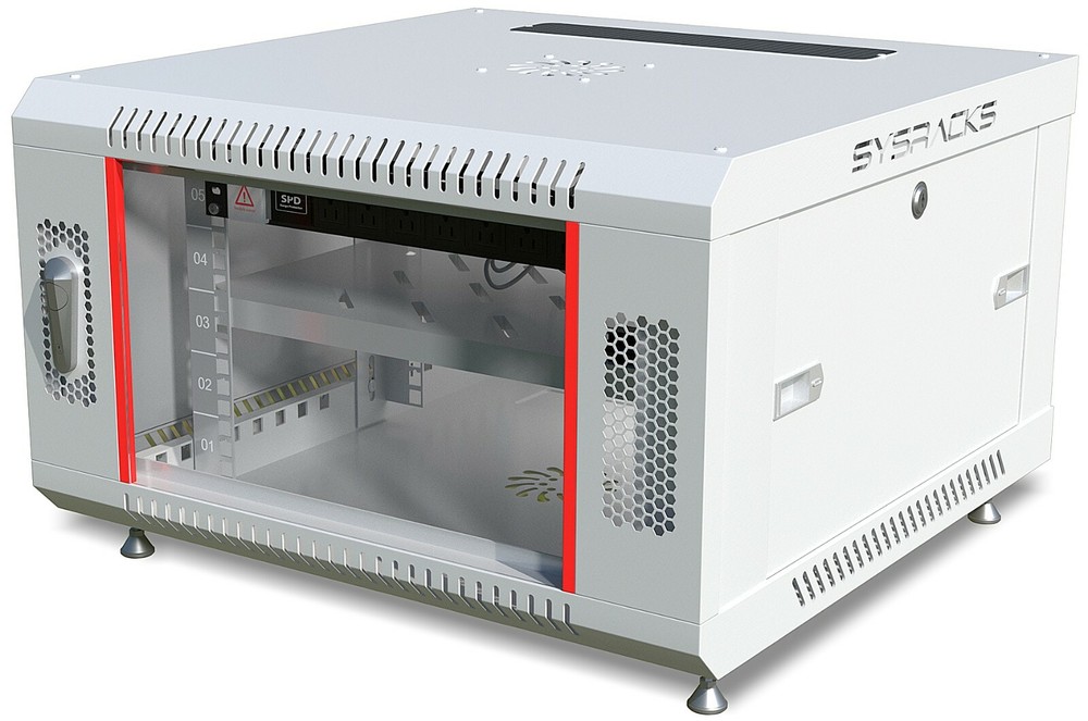 6U Wall Mount Server Rack Network Cabinet Data AV 24-inch Depth Locking GREY