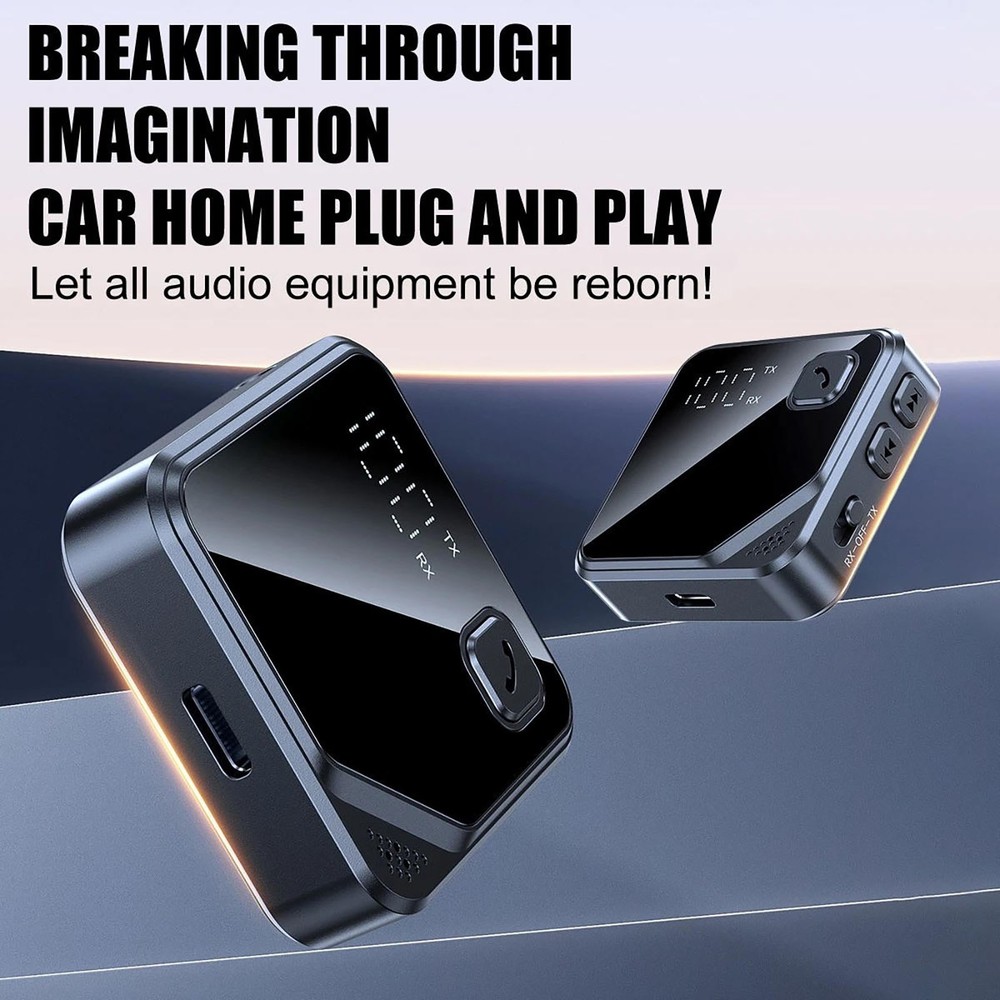 Bluetooth 5.4 Audio Transmitter Receiver for Stereo System Hands-Free Calling