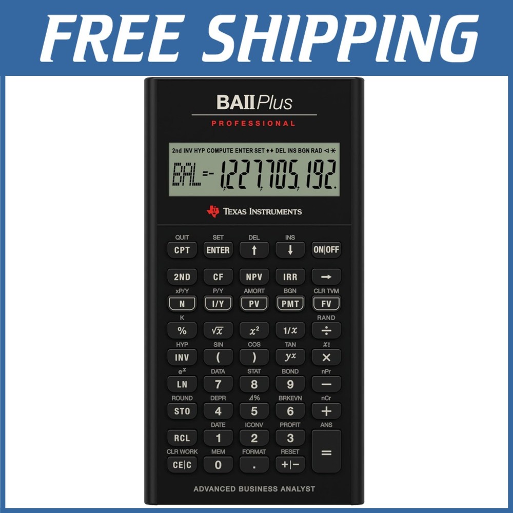 Black Metal Financial Calculator with Automatic Power Down