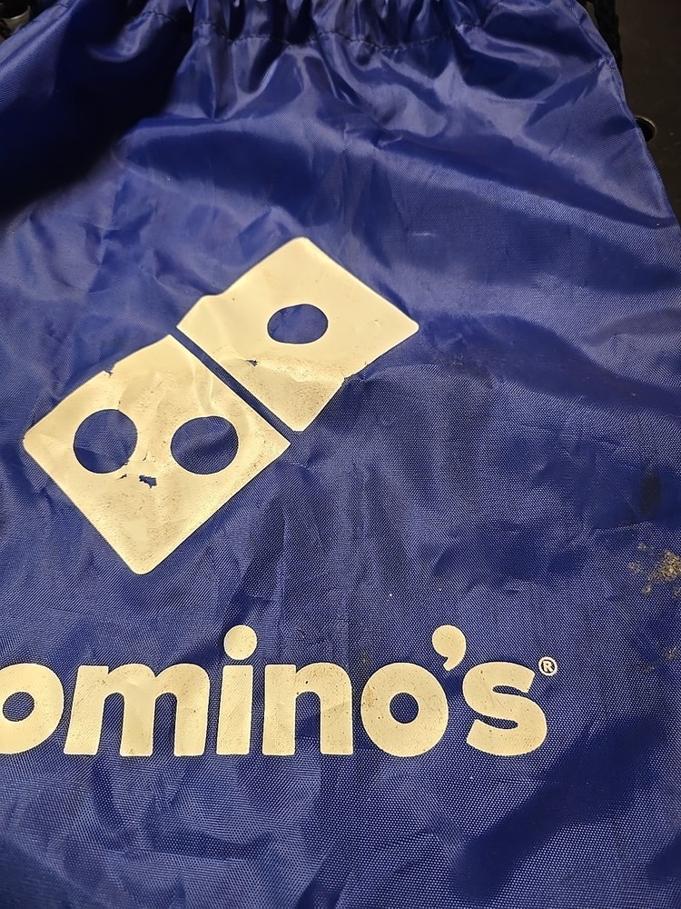 Domino’s Navy Blue draw string bag backpack