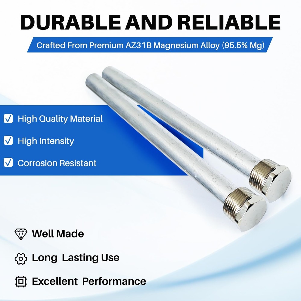 RV Water Heater Magnesium Anode Rods 9.25" x 3/4" NPT 2Pack for Suburban