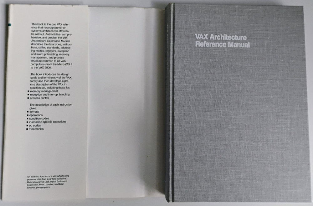 DEC VAX Architecture Reference Manual Timothy Leonard 1987 HC DJ
