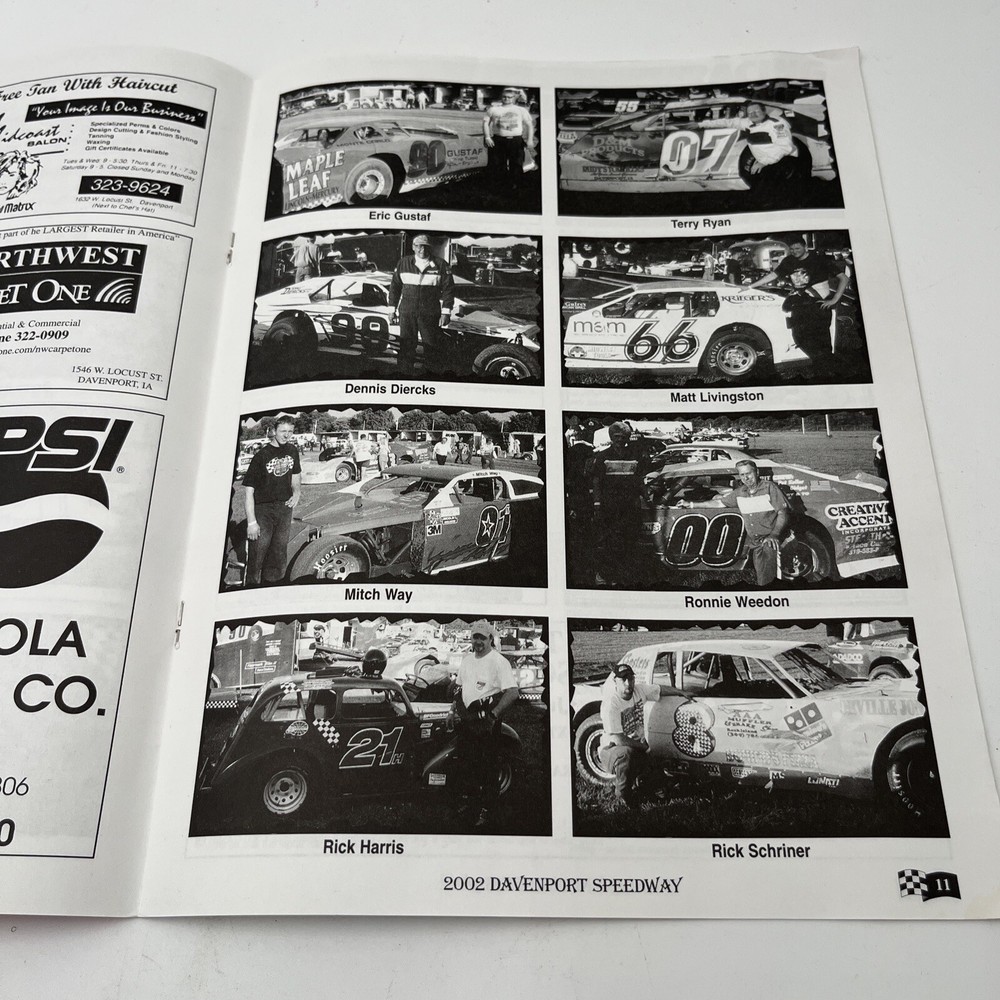 Davenport Speedway Souvenir Racing Program 2002 Featuring 2001 points And Pics