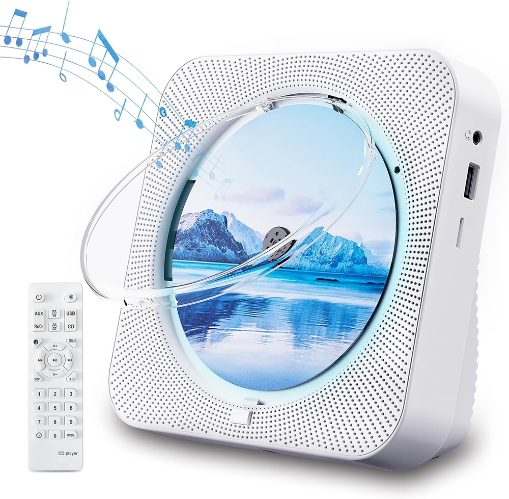CD Player Portable with Bluetooth,Desktop CD Player with Remote Control