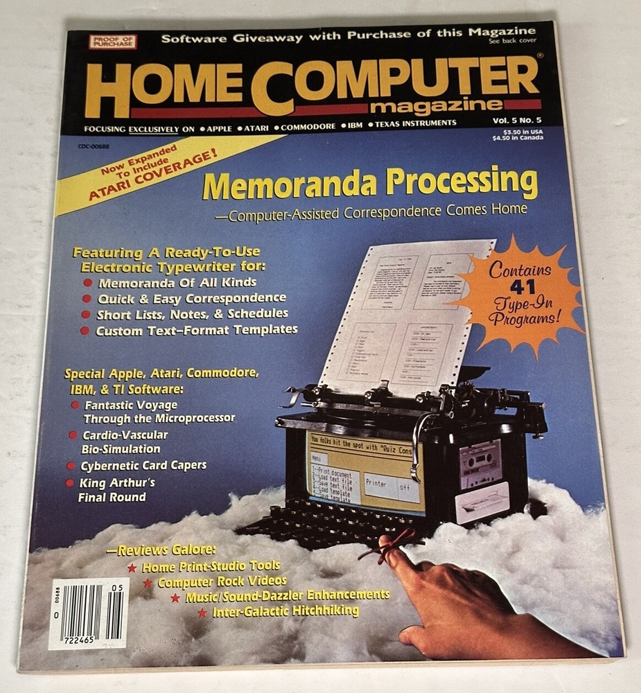 Home Computer Magazine Vol. 5 No. 5 Apple Commodore IBM TI 41 Type-In Programs!