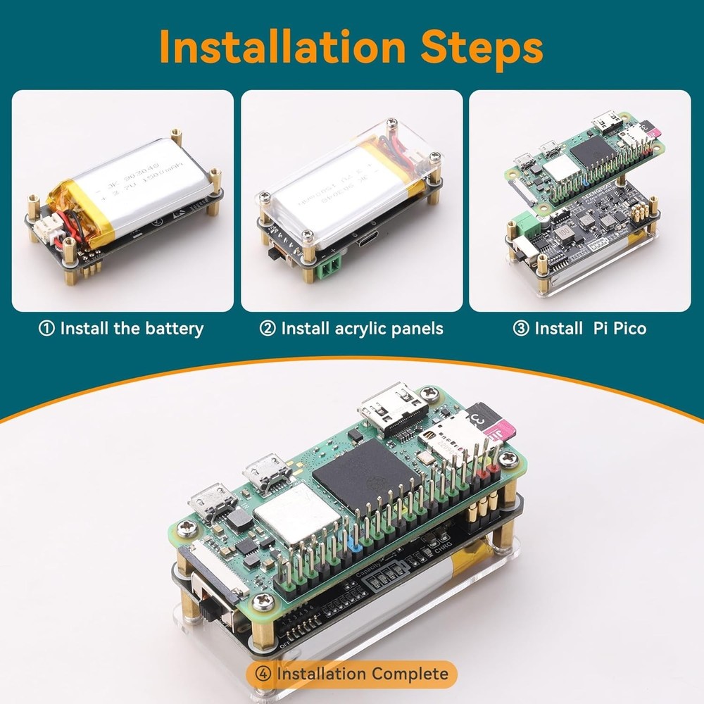 UPS HAT B Power Management Board with Solar MPPT for Raspberry Pi Zero Projects