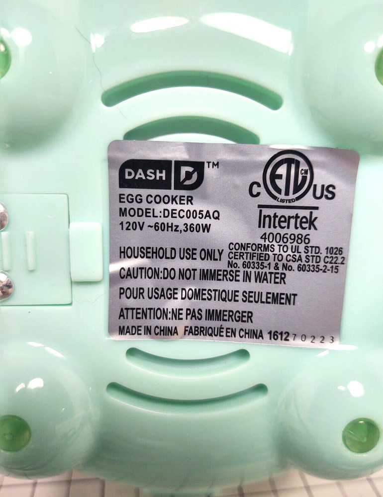 Dash Rapid Egg Cooker 6 Eggs Light Green Heating Plate w/Base ONLY- Model DEC005