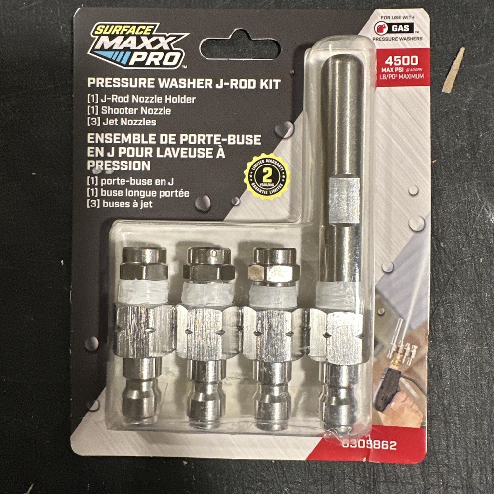 Surface Maxx Pro Pressure Washer J-Rod Kit & high press filter NEW! (261)