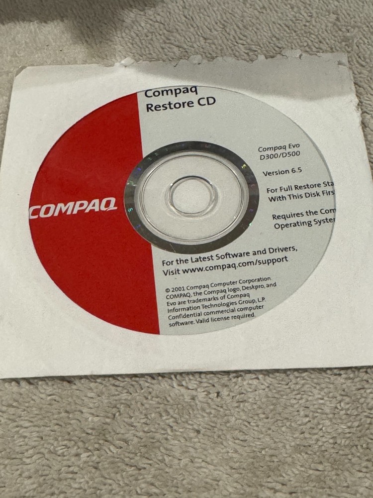 Compaq Restore CD - CD ONLY IN GOOD CONDITION!!!