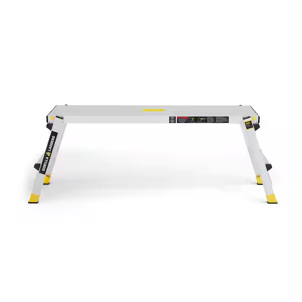 Gorilla Ladders Work Platform Aluminum Folding Step Bench 4ft 300lb Heavy Duty