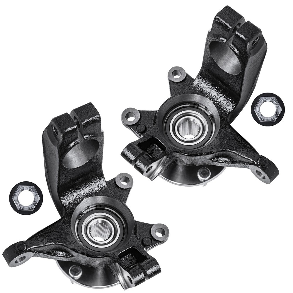 Front Steering Knuckles Wheel Hubs Lower Control Arms for 2006 - 2011 Ford Focus
