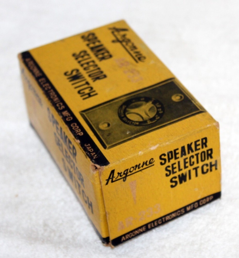 Vintage Argonne AR-233 Speaker Selector Switch ~ New in Box