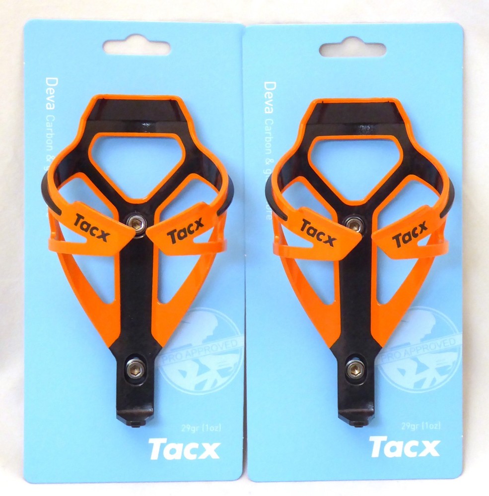 Tacx Deva Water Bottle Cages Pair Orange Black