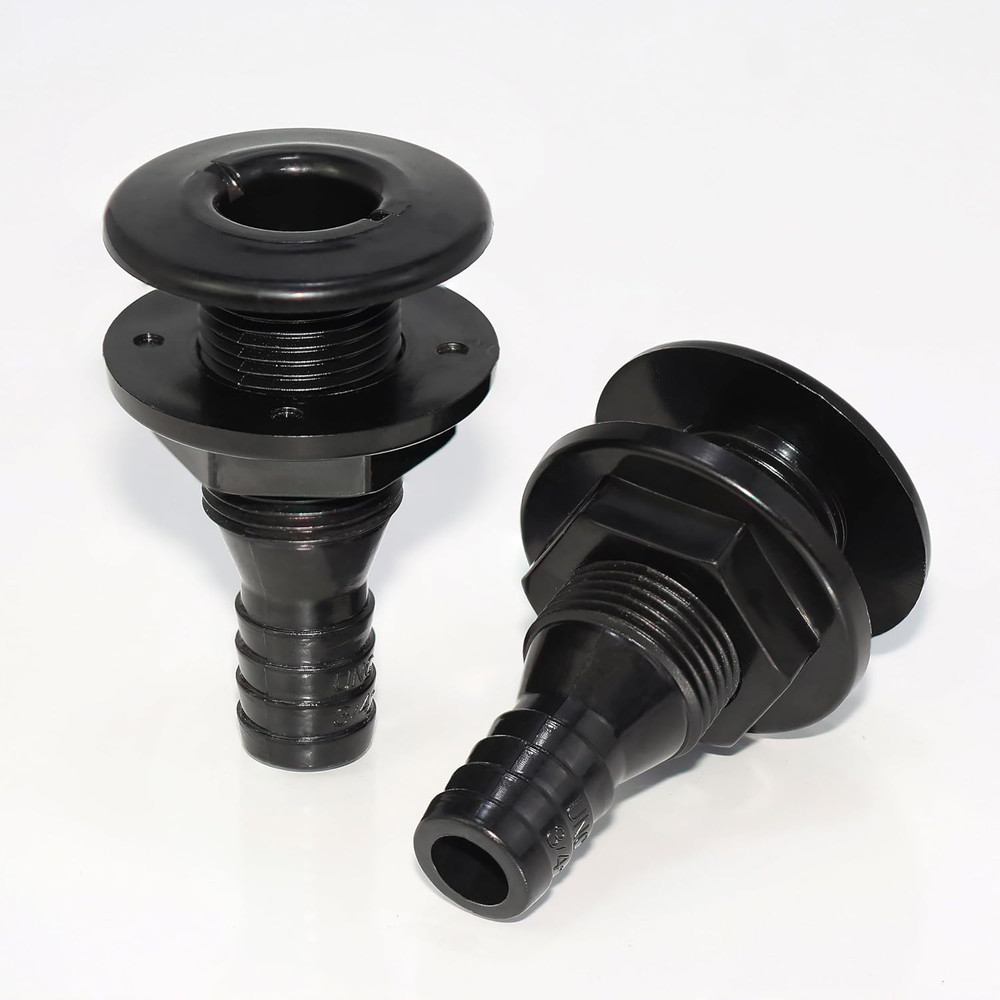 2Pcs Thru Hull Fitting(3/4"), Marine Through Hull Connector Fitting for Boats, B