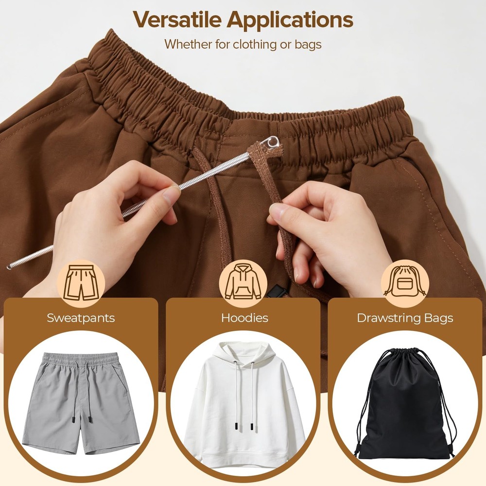 3 Pack Elastic Drawstring Threader Tool, Easy Drawstring for Fits Sweatpants,...