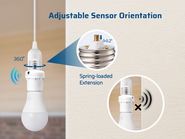 DEWENWILS 4 Pack Dusk to Dawn Light Socket Adapter, 360° Sensor Rotation, E26