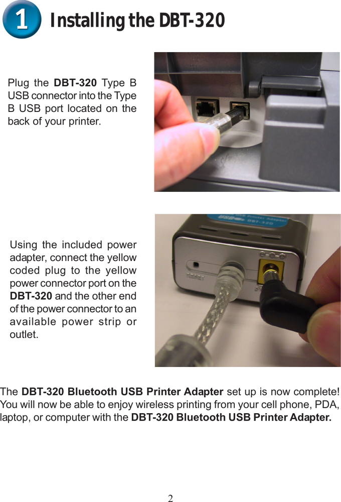 D-LINK PRINTER ADAPTER BLUETOOTH USB ( DBT-320 ) PLUG & PLAY USB PRINTERS