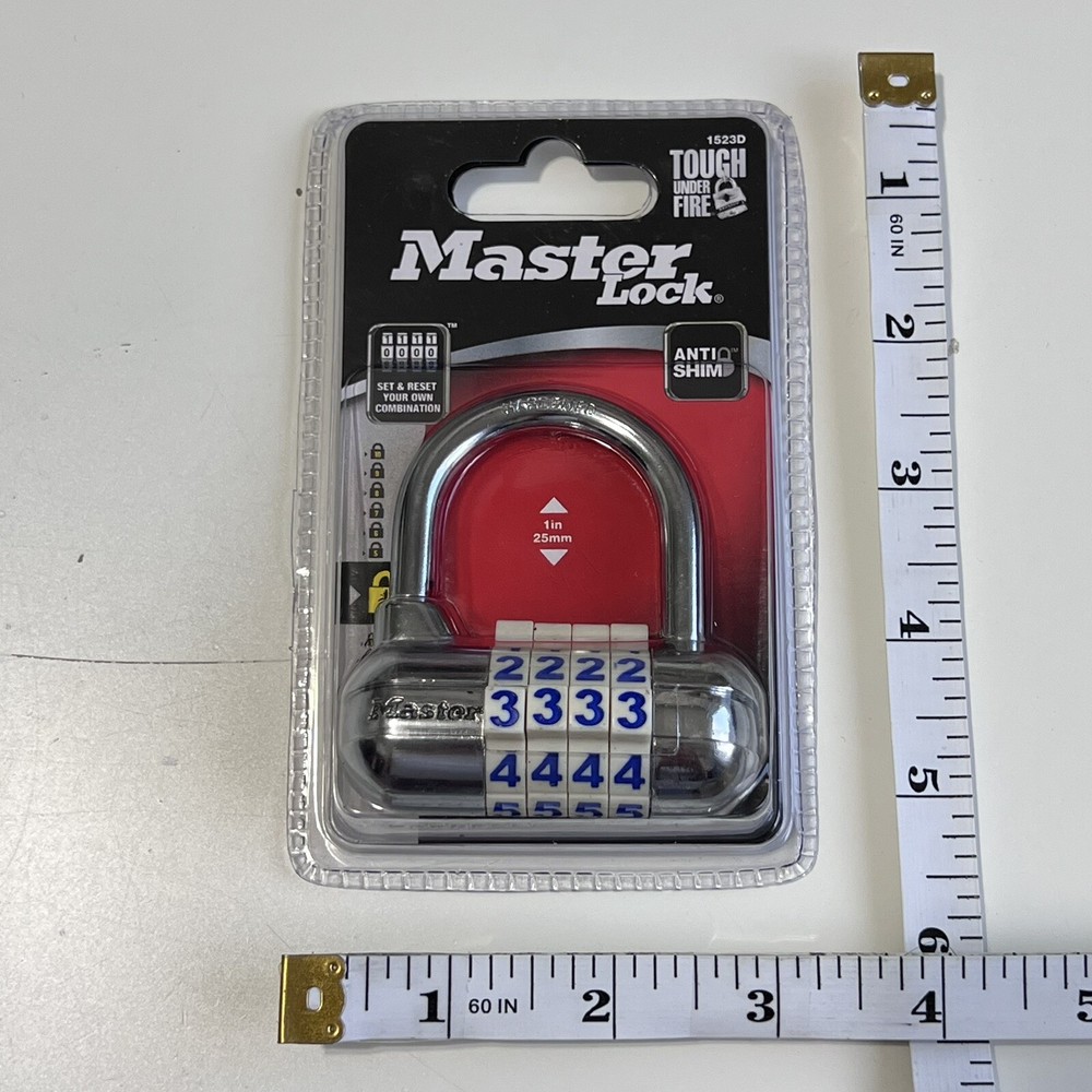 Master Lock Padlock 1523D 4-Digit Combination Number Lock - Blue