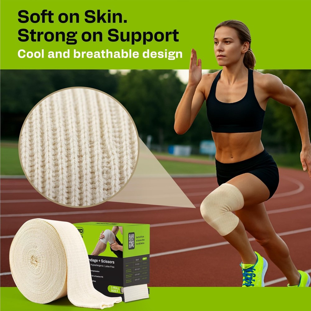 Elasticated Tubular Support Bandage - Reusable Compression Wrap for Joint Pai...
