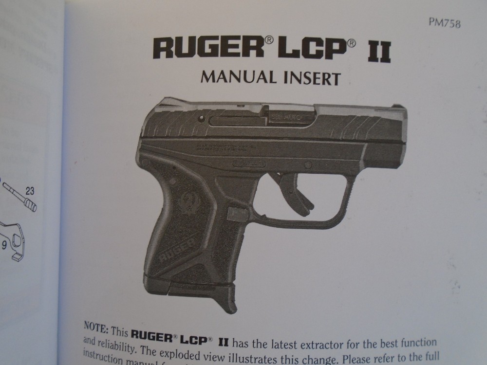 RUGER LCP II Lightweight Compact Pistol Instruction Manual