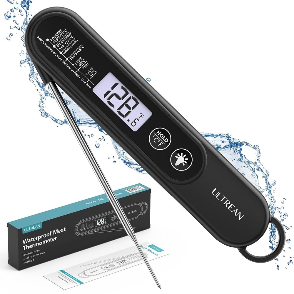 Ultra-Fast Waterproof Digital Meat Thermometer with Backlight
