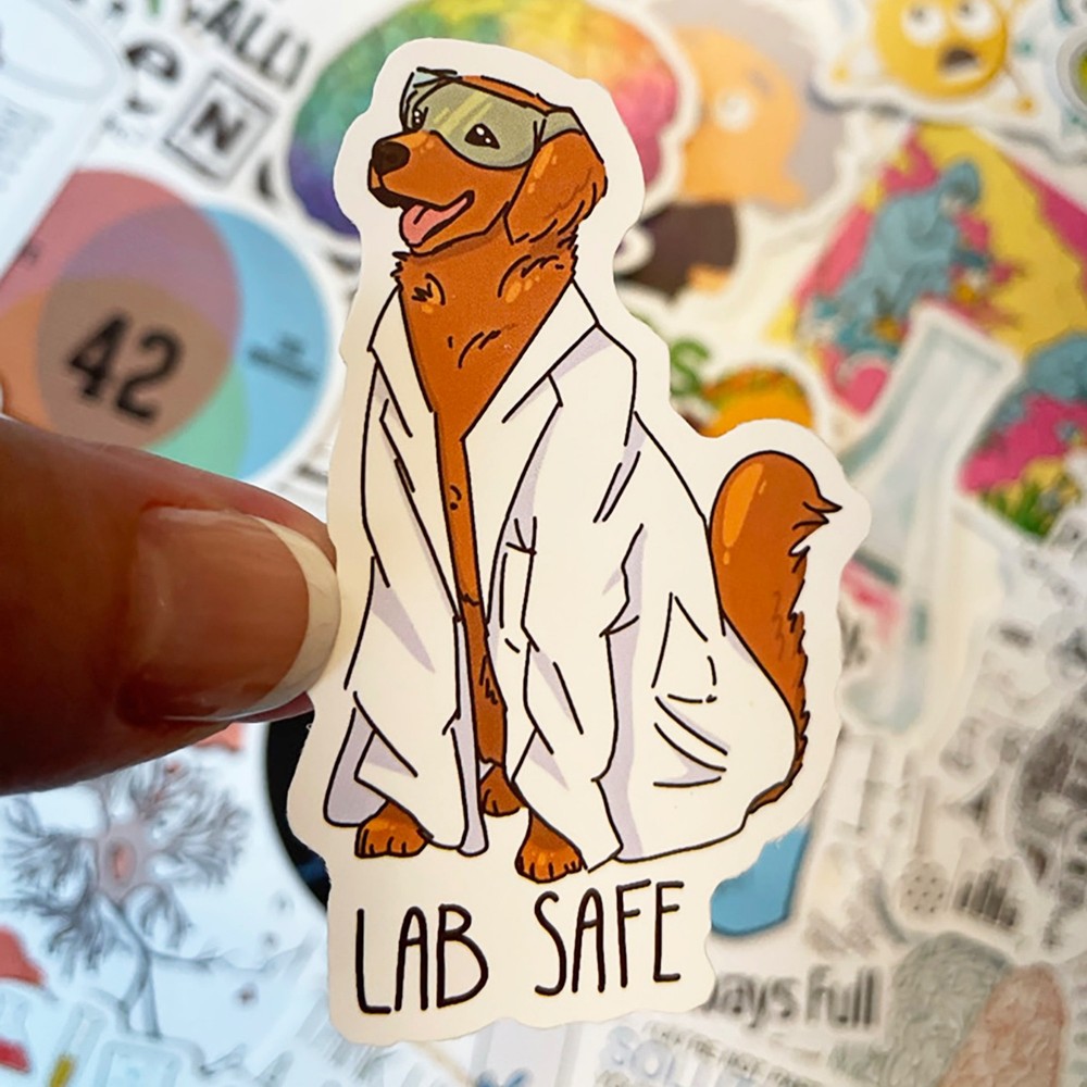 Chemistry Science Lab Stickers, Einstein, Biology, 50 pack