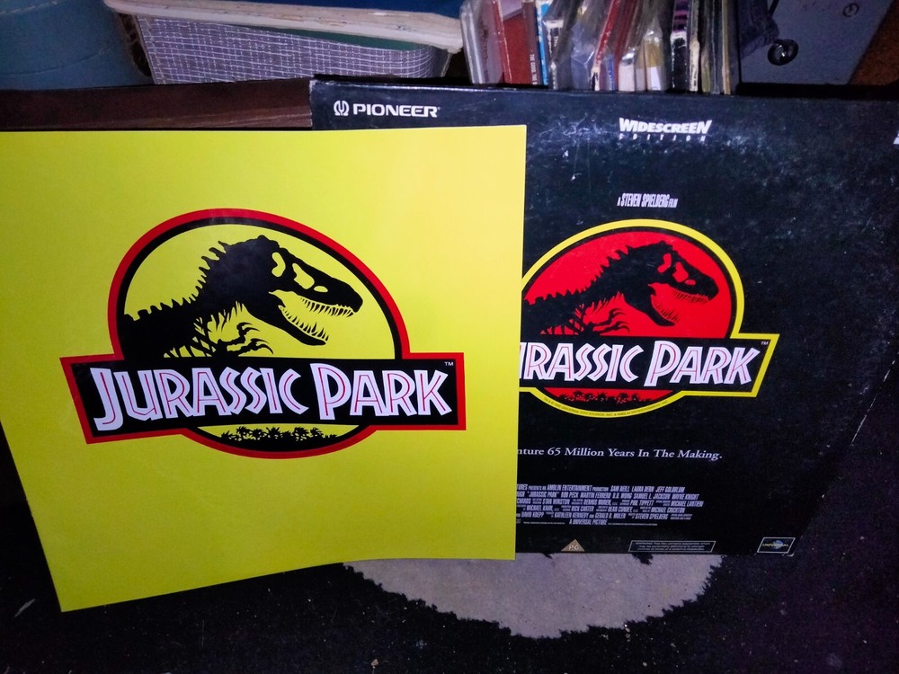 laserdisc jurassic park with book