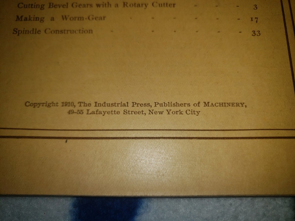 1910 Machinery's Reference Series #10 Examples Of Machine Shop Practice Guide