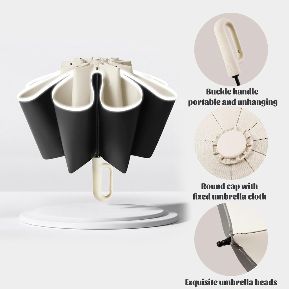 Compact Mini Travel Umbrella Automatic Open Close UPF50+ UV Rain Folding