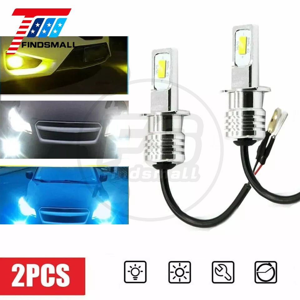 Super Bright H3 CSP LED Fog Light Bulbs Conversion Kit 55W 3000K 6000K 8000K